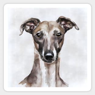 A Brown Whippet Dog Watercolor Sticker